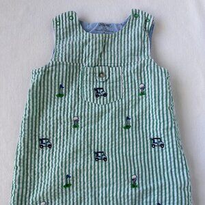 Little Me Boys Golf Seersucker Romper Sunsuit Size 18 months